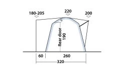 Outwell Milestone Shade Air Drive Away Awning 17 Outwell Milestone Shade Air Drive Away Awning -Outdoor Camping Store 111093 milestone shade air drawing elevation 4