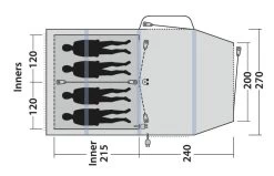 Outwell Rosedale 4PA Air Tent -Outdoor Camping Store 111178 rosedale 4pa drawing floorplan3