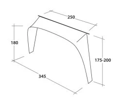 Outwell Lounge Vehicle Connector L -Outdoor Camping Store 111356 lounge vehicle connector l drawing perspective2