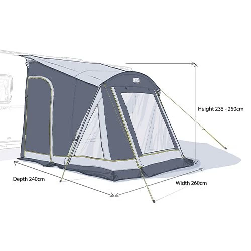 Maypole Stoneleigh 260cm Caravan Porch Awning 2 Maypole Stoneleigh 260cm Caravan Porch Awning - Image 2