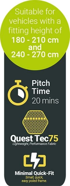 Quest Falcon 300 Low Poled Drive Away Awning 4 Quest Falcon 300 Low Poled Drive Away Awning - Image 4