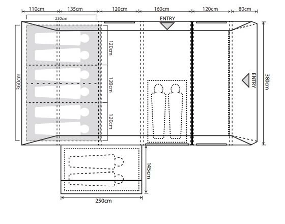Outdoor Revolution Airedale 6.0SE Air Tent 2 Outdoor Revolution Airedale 6.0SE Air Tent - Image 2