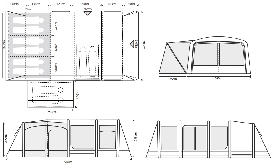 Outdoor Revolution Airedale 6.0SE Air Tent 12 Outdoor Revolution Airedale 6.0SE Air Tent - Image 12
