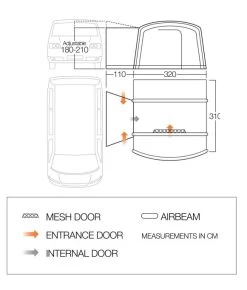 Vango Cove II Low Air Drive Away Awning -Outdoor Camping Store cove ii air low floorplan high 1