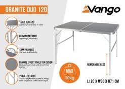 Vango Granite Duo 120 Table 13 Vango Granite Duo 120 Table -Outdoor Camping Store granite duo 120 infographic medium
