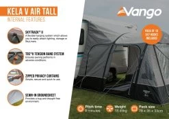 Vango Kela V Tall AirAway Drive Away Awning -Outdoor Camping Store kela v air tall2