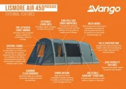 Vango Lismore Air 450 Tent Package -Outdoor Camping Store lismore air 450 package medium