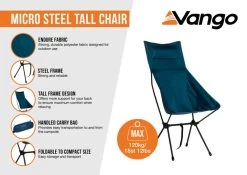 Vango Micro Steel Tall Chair -Outdoor Camping Store micro steel tall infographic low res
