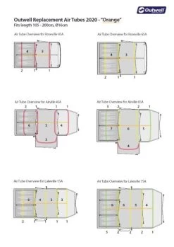 Outwell Air Repair Tube Orange 105cm - 200cm 11 Outwell Air Repair Tube Orange 105cm - 200cm -Outdoor Camping Store outwell tube kit orange