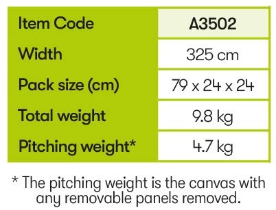 Quest Falcon 325 Poled Porch Caravan Awning 2 Quest Falcon 325 Poled Porch Caravan Awning - Image 2