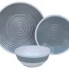 Outdoor Revolution Premium 12pc Melamine Plate And Bowl Set Pastel Grey