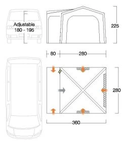 Vango Agora VW Air Drive Away Awning -Outdoor Camping Store vango 2021 awnings floorplan agora vwmain